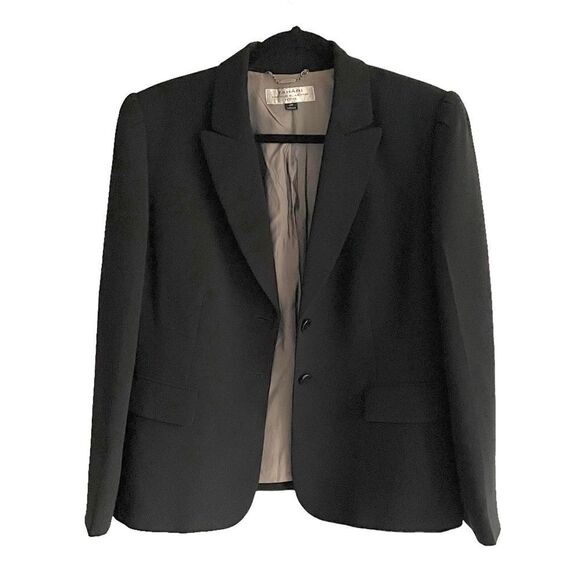 (SOLD) TAHARI Arthur S. Levine Button Front Blazer Black 14P - Picture 3 of 10